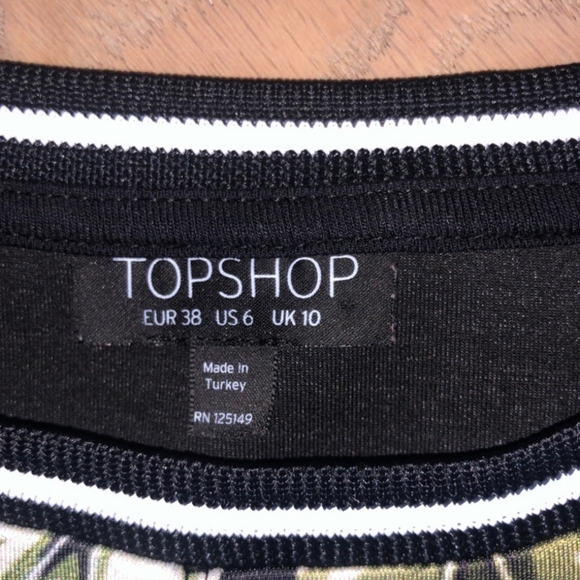 Topshop Black Floral Dress Size 6 - Picture 4 of 5